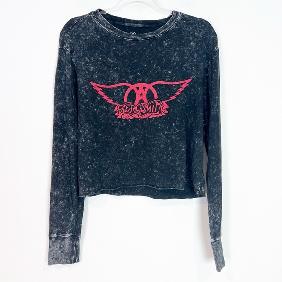 TREASURE & BOND BLACK AEROSMITH GRAPHIC LONG SLEEVE T-SHIRT WOMENS MEDIUM - Picture 3 of 7